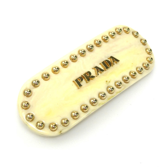 Prada Resin Barrette Hair Accessory, Beige, Women\'s, H31328g main image 4